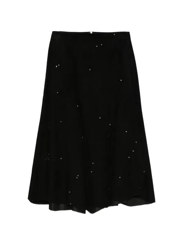 Chloé Crystal-embellished A-line Midi Skirt in Black