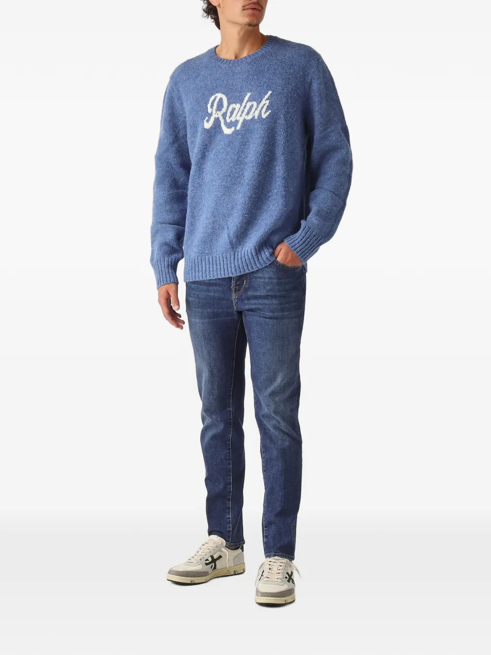 Polo Ralph Lauren logo-embroidered sweater - Blauw