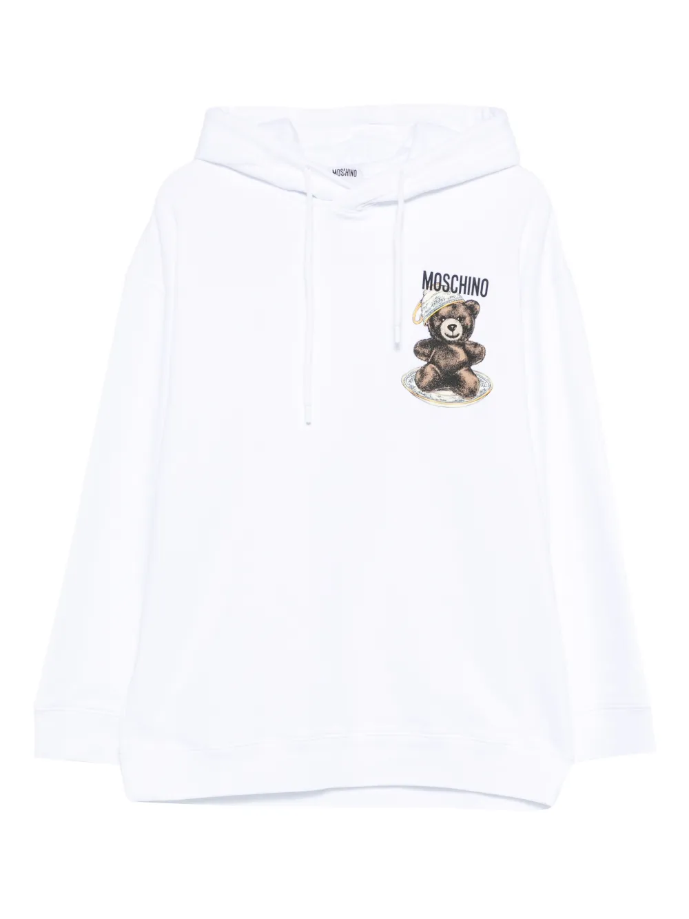 Moschino graphic-print long-sleeve hoodie - White