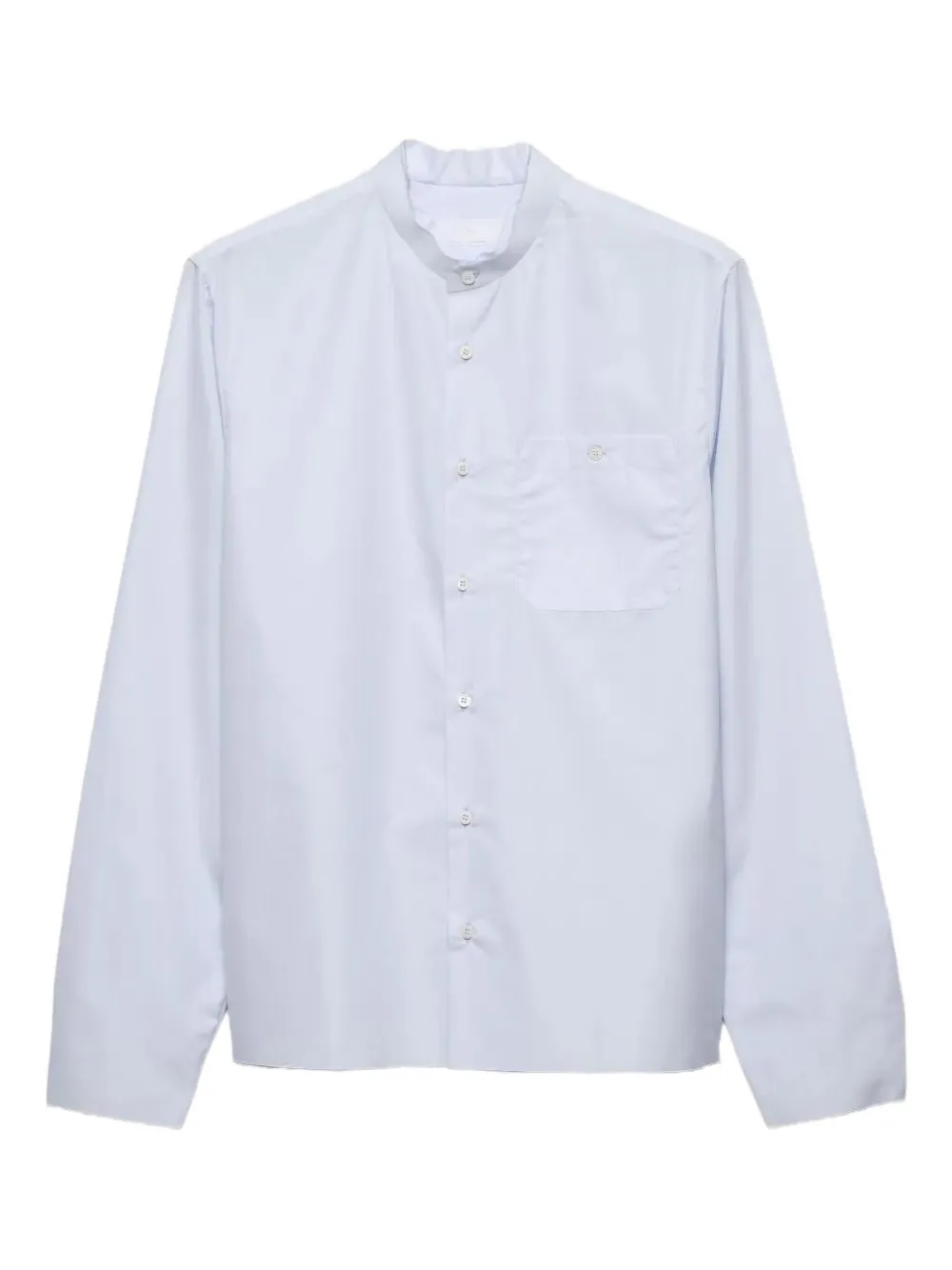 Prada pocket collarless shirt - Blu