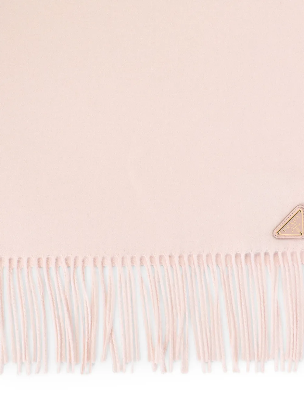 Prada fringed logo scarf - Beige