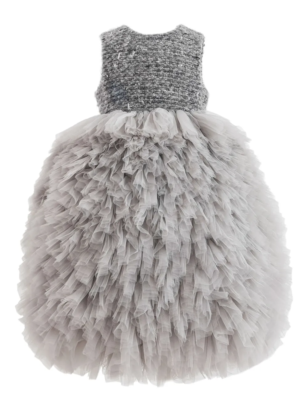 Tulleen robe en tulle à design texturé | gris | Image 1