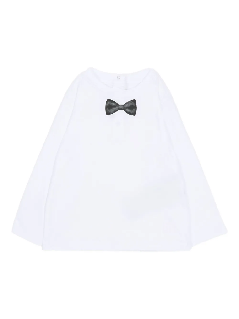 Balmain Kids bow long-sleeve T-shirt - Bianco