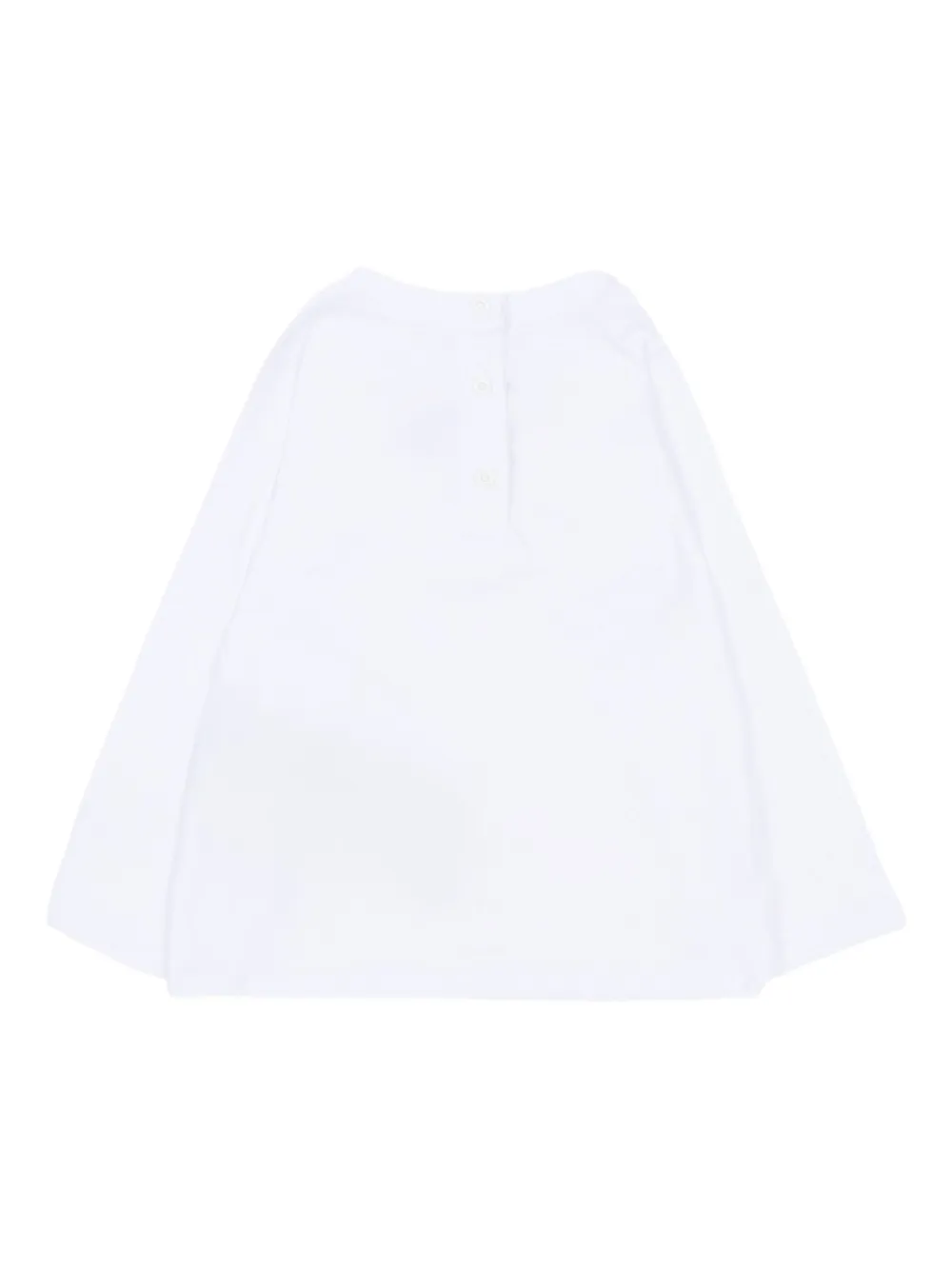 Balmain Kids T-shirt met strik en lange mouwen Wit