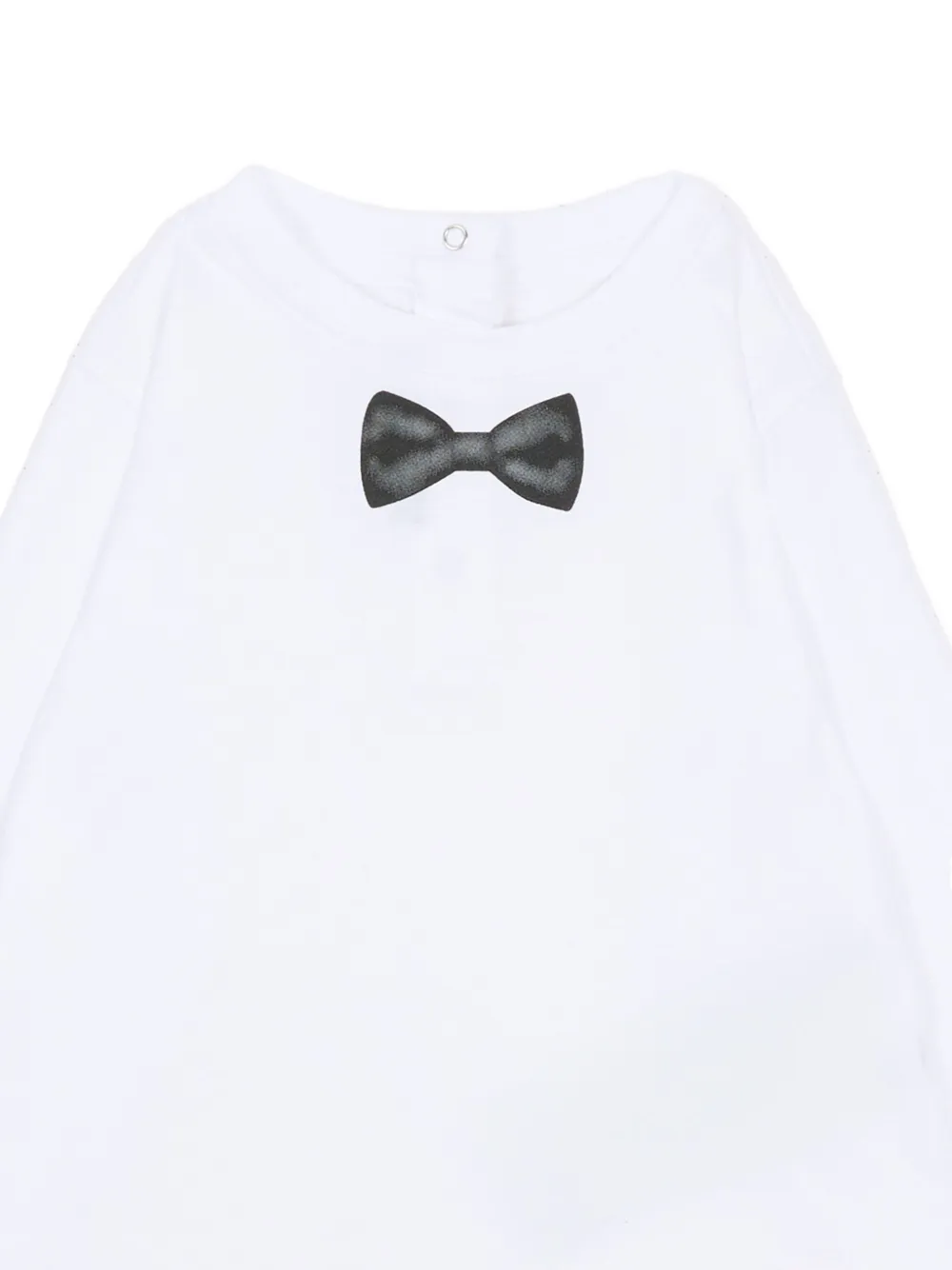 Balmain Kids T-shirt met strik en lange mouwen Wit