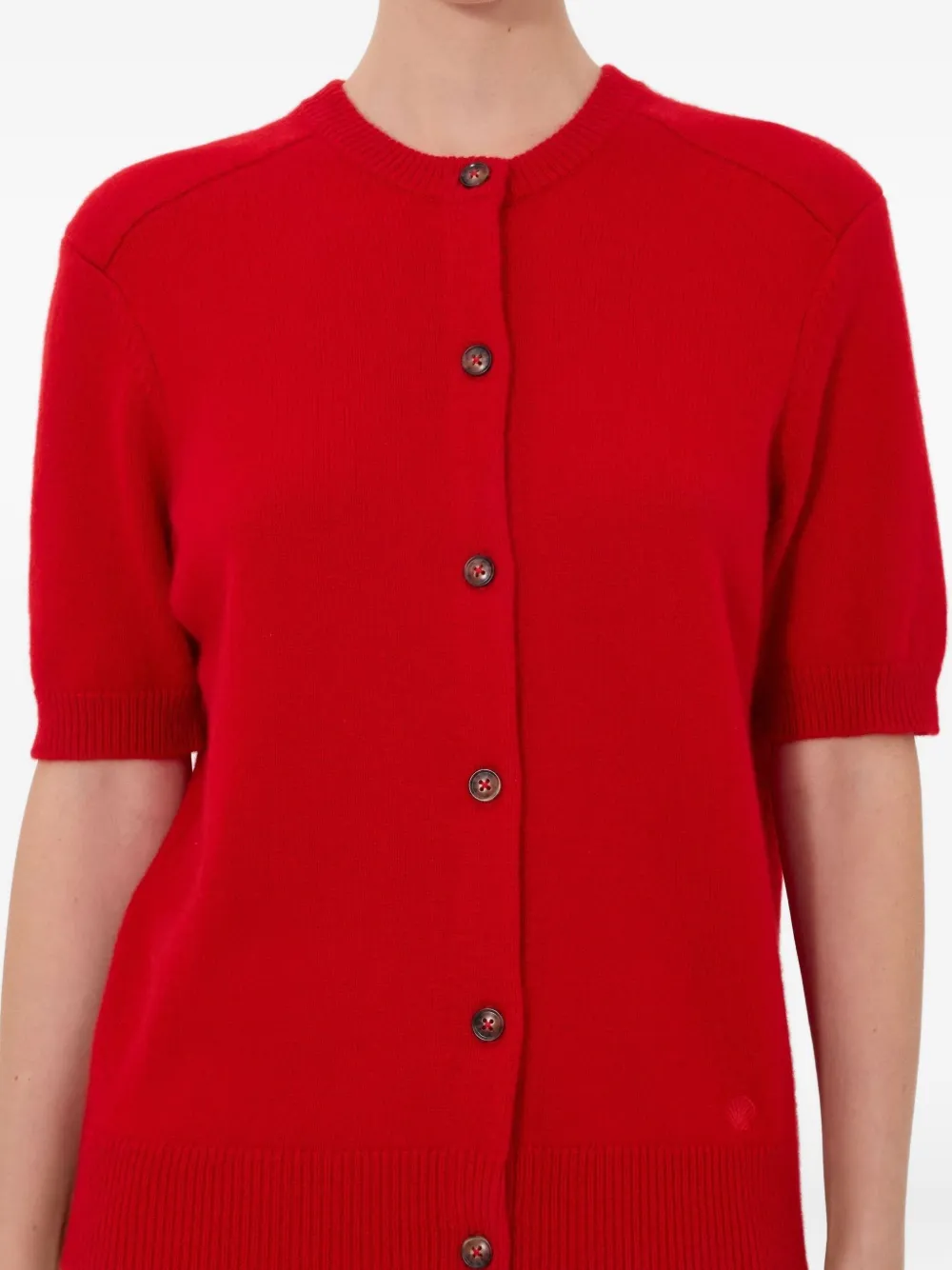 LouLou de Saison Jodi vest met korte mouwen en knopen Rood