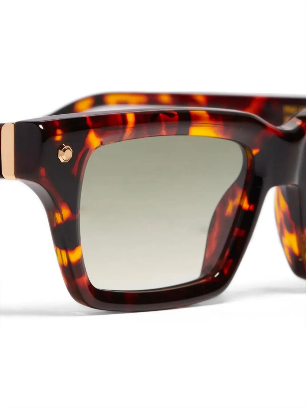 John Dalia Zonnebril met vierkant montuur en studs Bruin