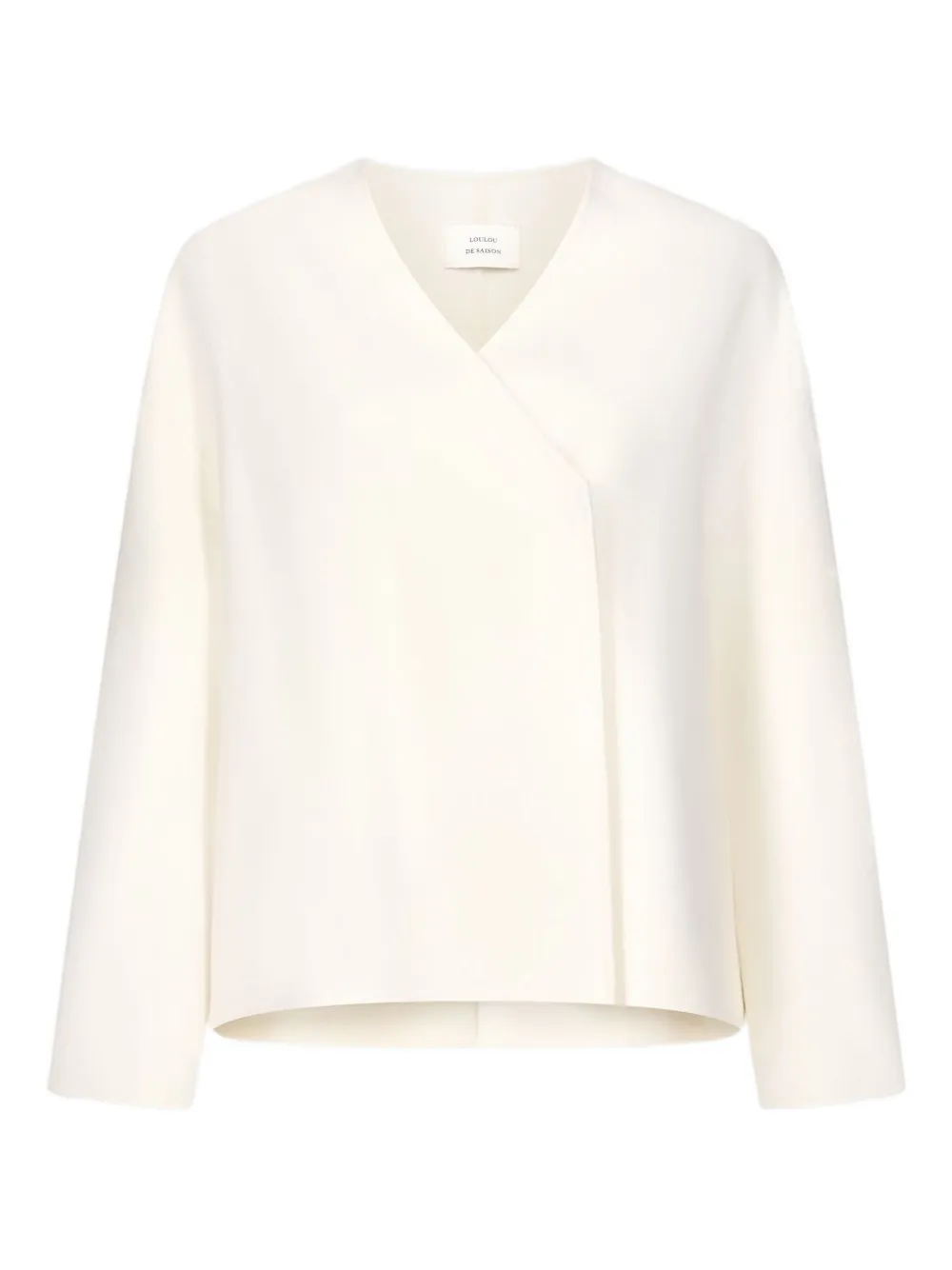 Loulou De Saison Maara Asymmetric V-neck Jacket In Neutral