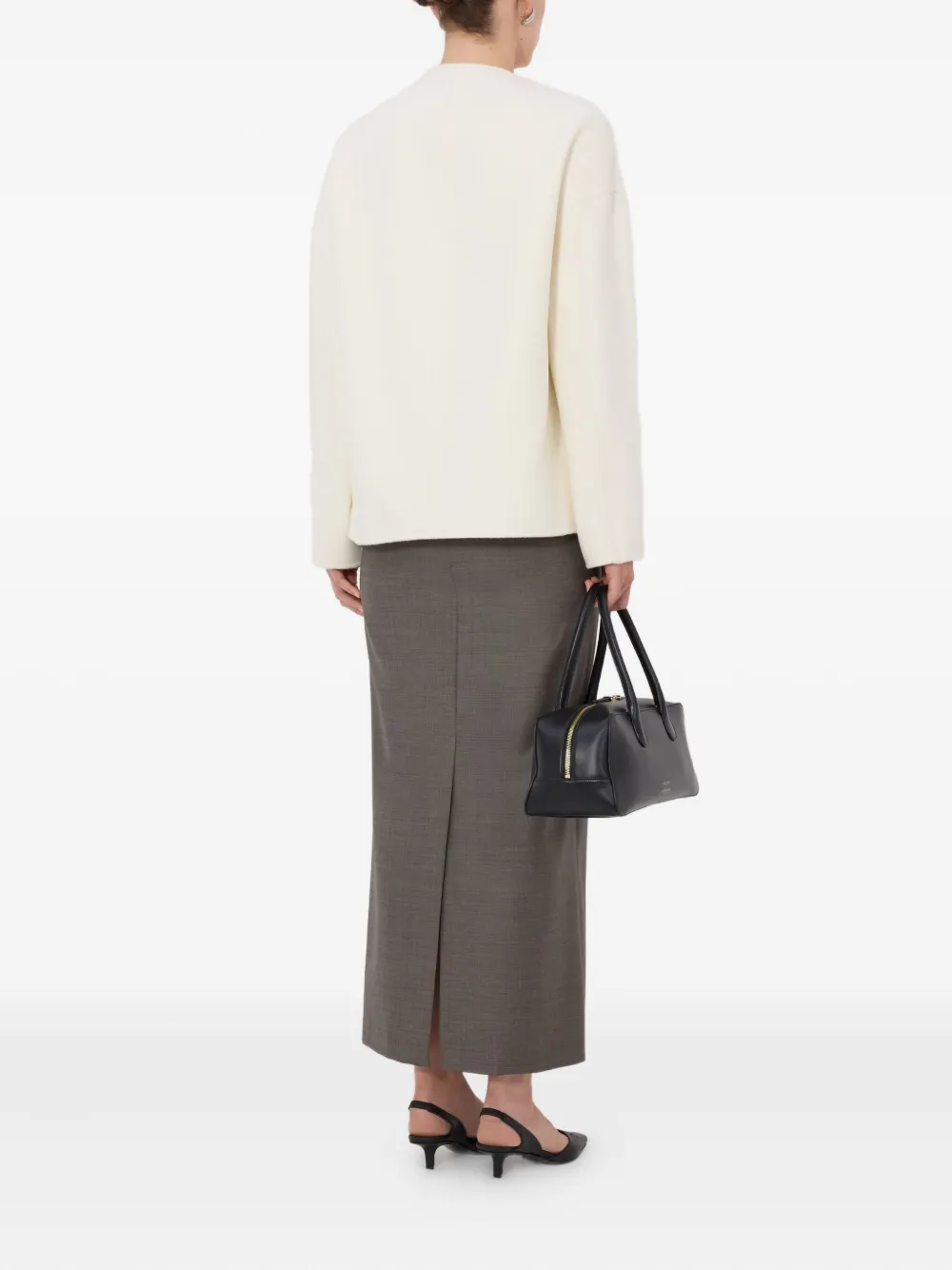Loulou De Saison Maara Asymmetric V-neck Jacket In Neutral