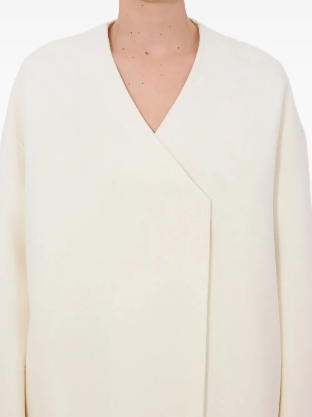 Loulou De Saison Maara Asymmetric V-neck Jacket In Neutral