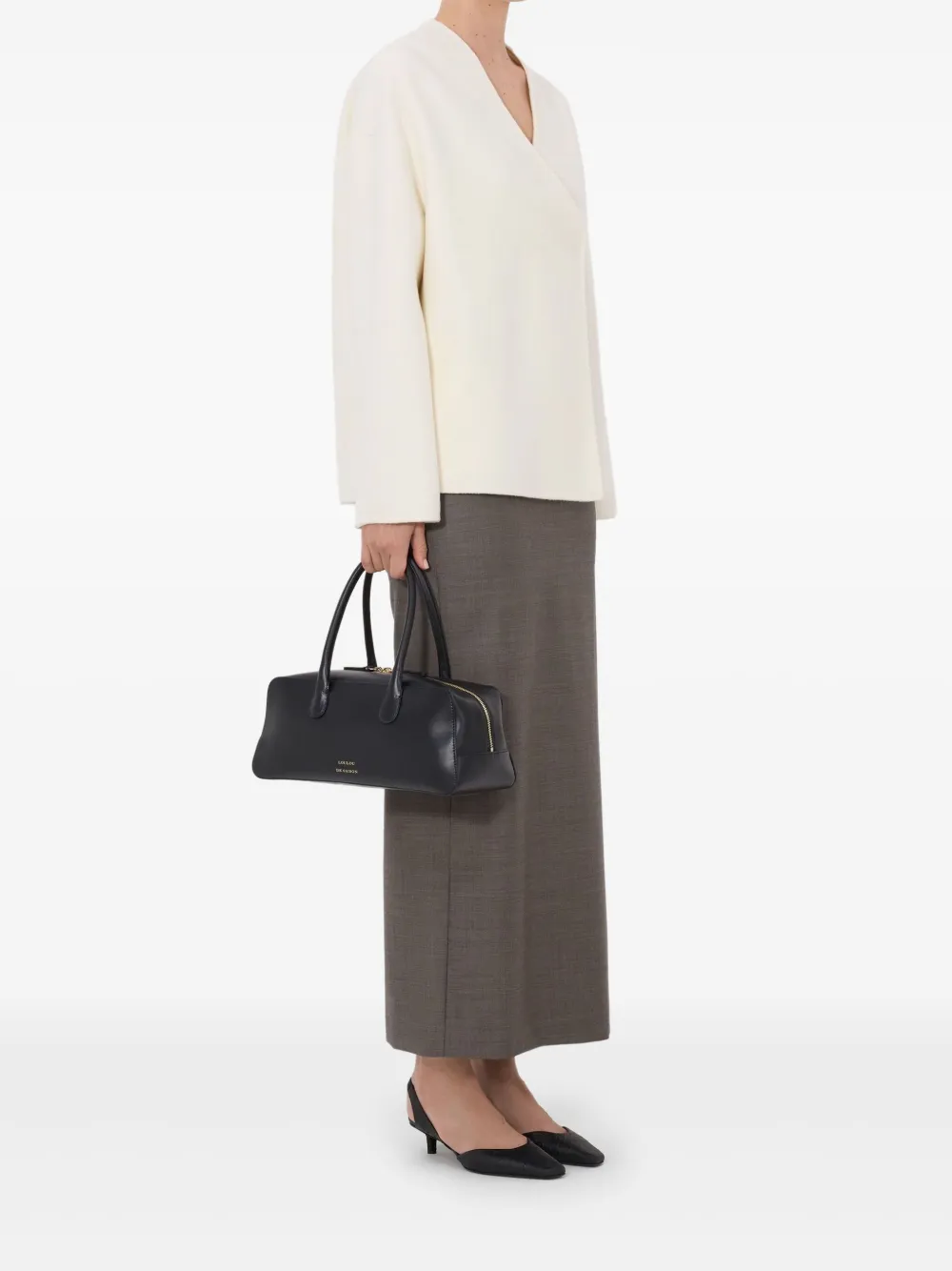 Loulou De Saison Maara Asymmetric V-neck Jacket In Neutral