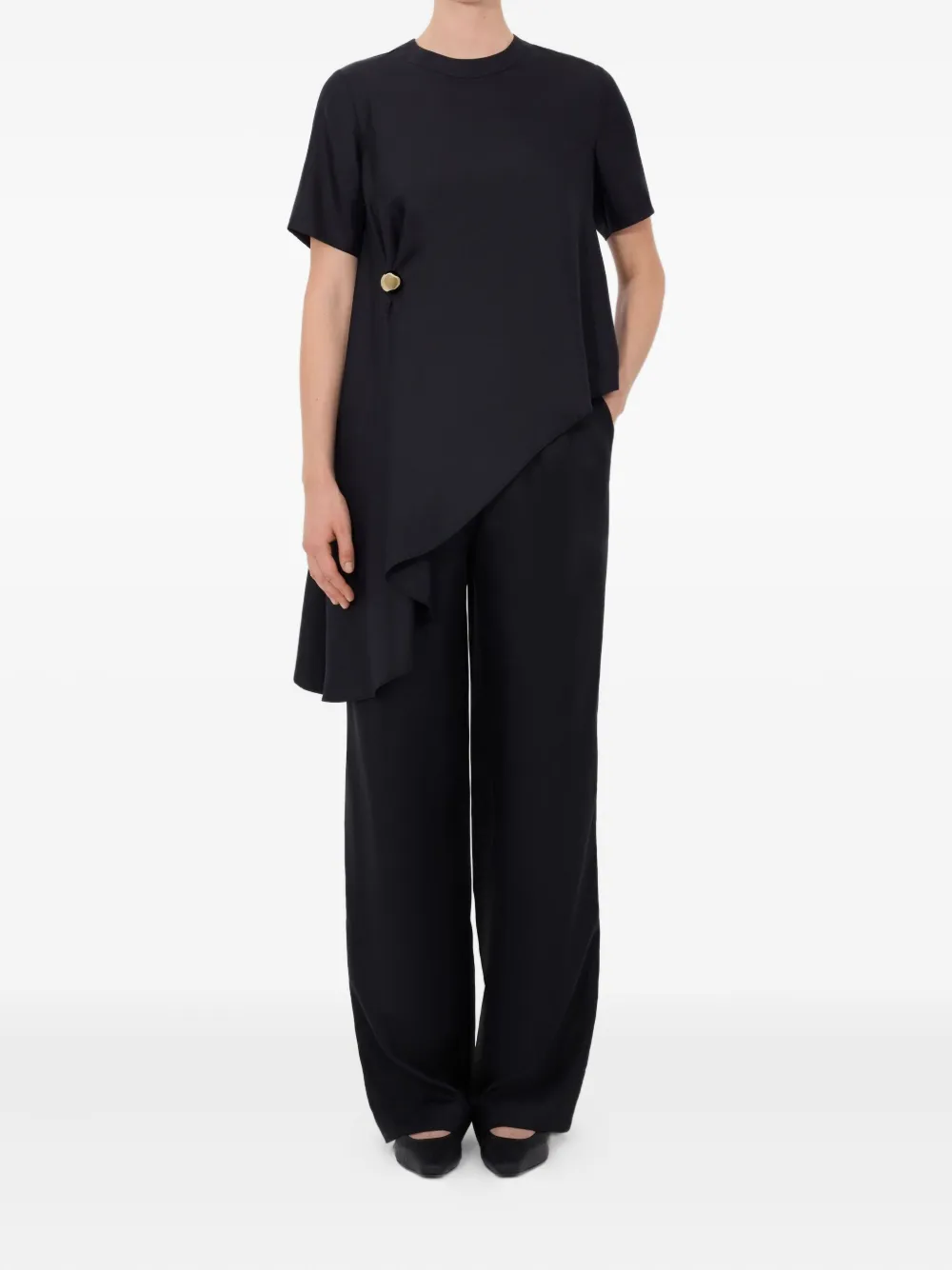 LouLou de Saison MADEA asymmetrische top - Zwart