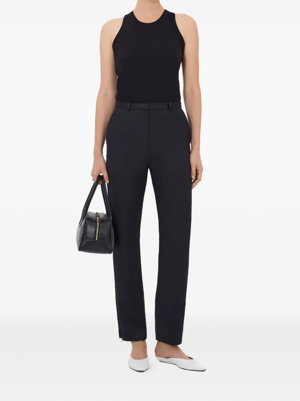 LouLou de Saison Mahoney broek met riemlussen Zwart