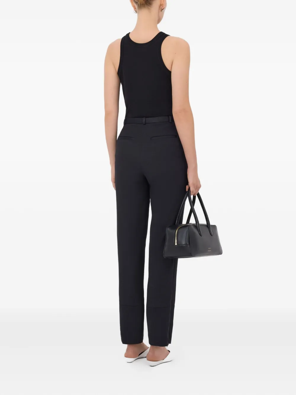LouLou de Saison Mahoney broek met riemlussen Zwart