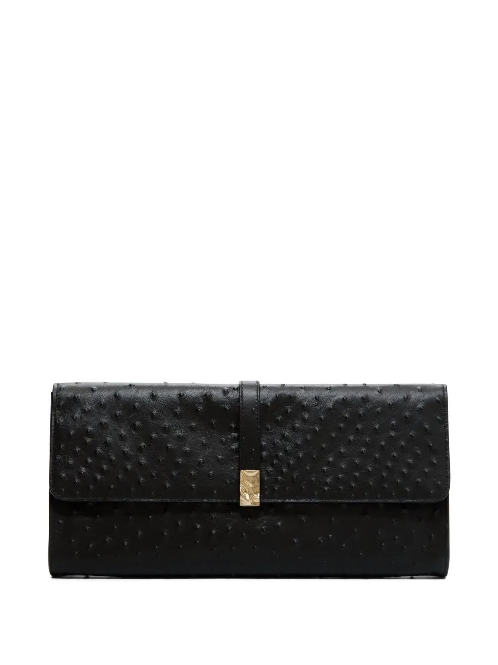 LouLou de Saison Clutch MOHINI in pelle effetto struzzo - Nero