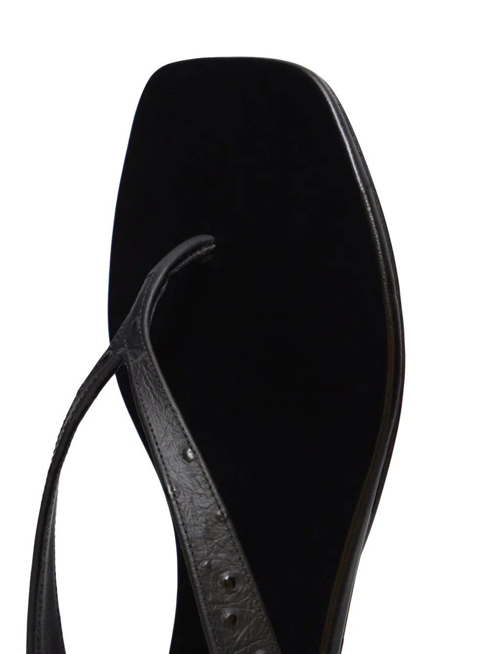  Loulou De Saison Niham Textured Ankle-strap Sandals - Black 