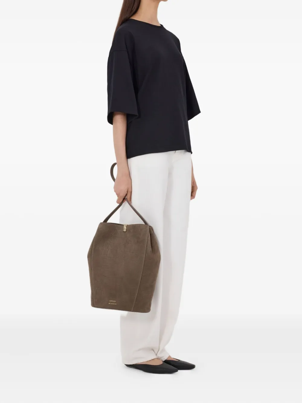 LouLou de Saison Osis T-shirt met verlaagde schouders Zwart