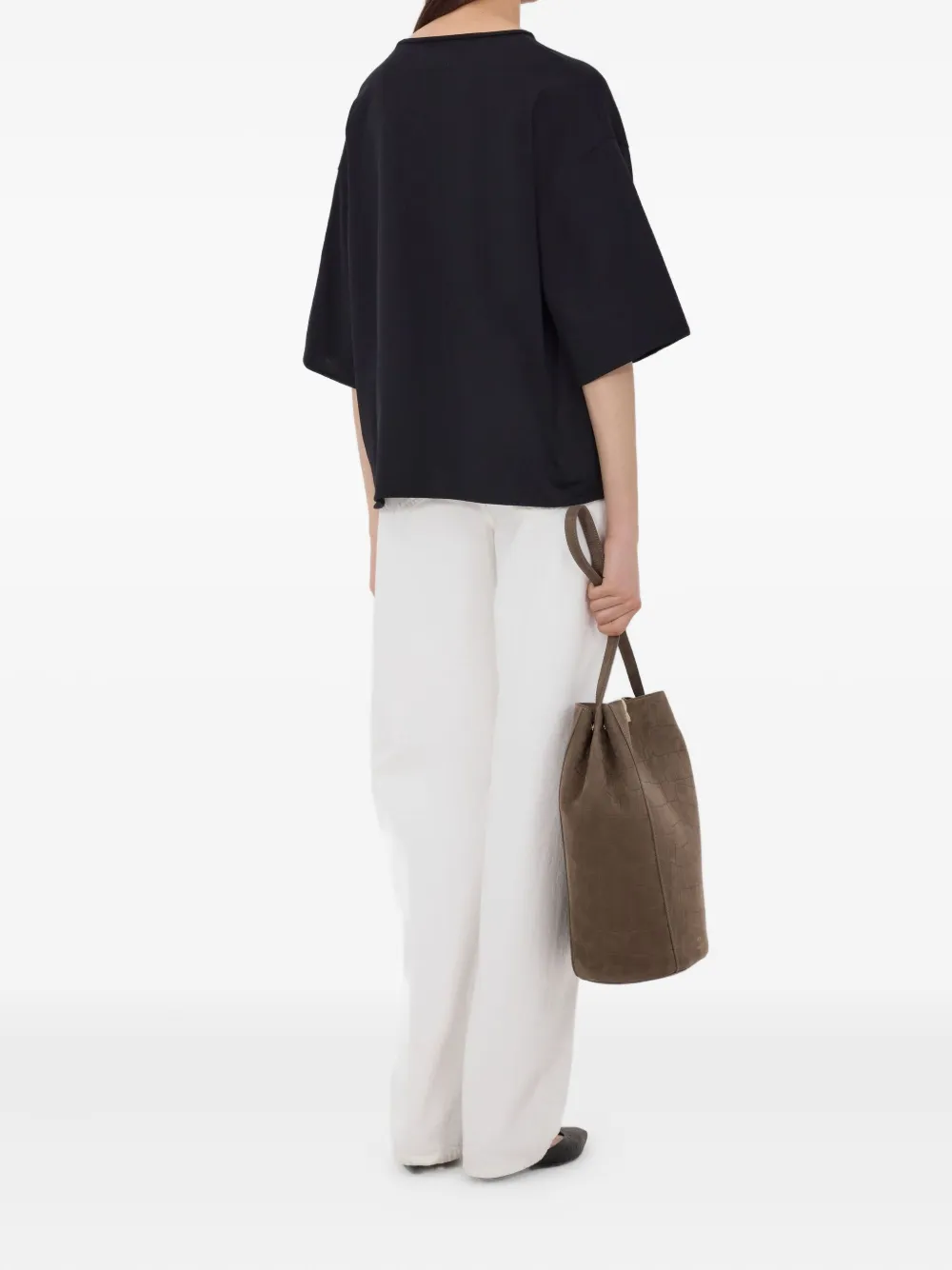 LouLou de Saison Osis T-shirt met verlaagde schouders Zwart