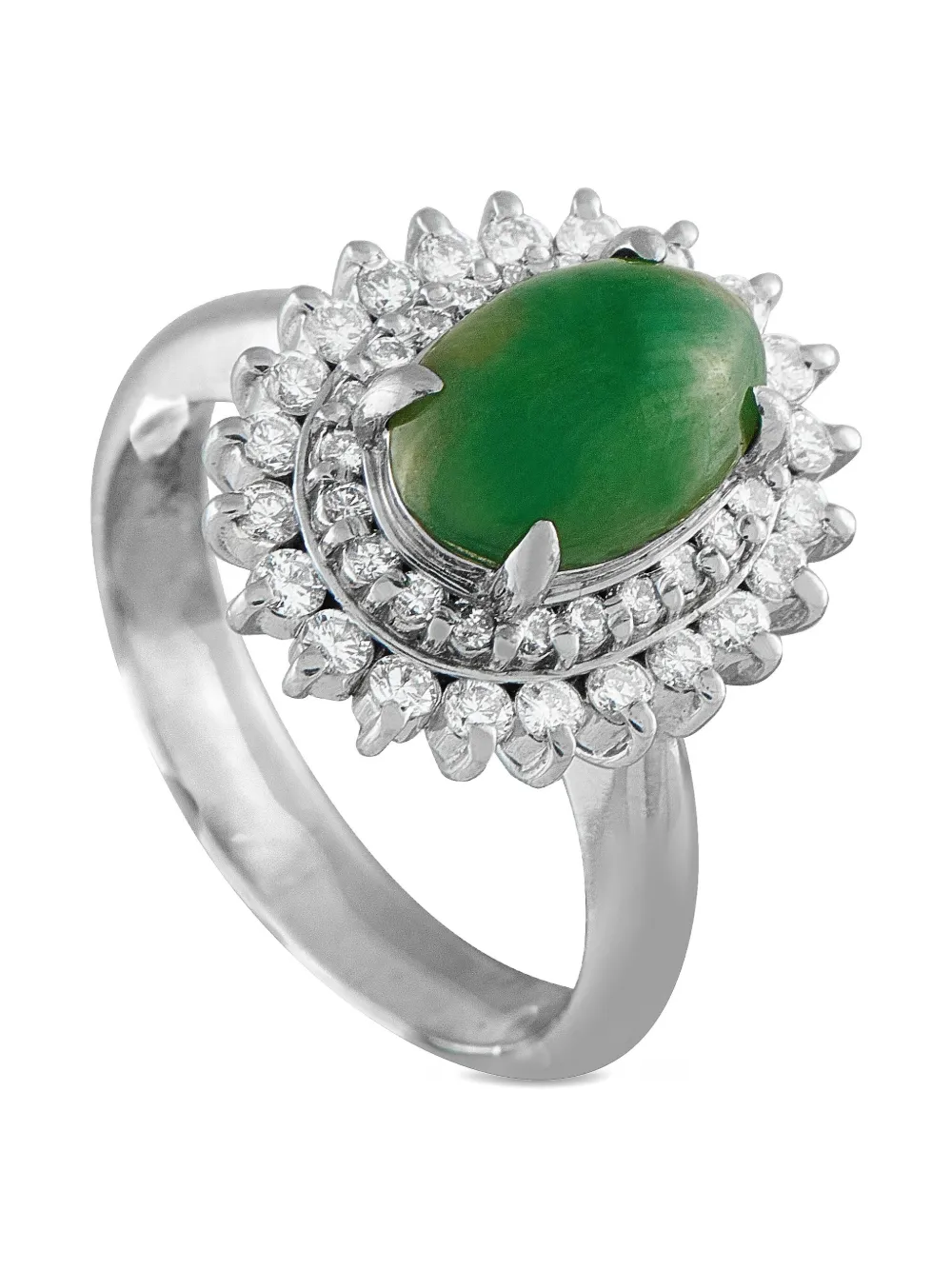 LB Exclusive Platinum diamond jade cluster ring - シルバートーン LB Exclusive Platinum diamond jade cluster ring - シルバートーン