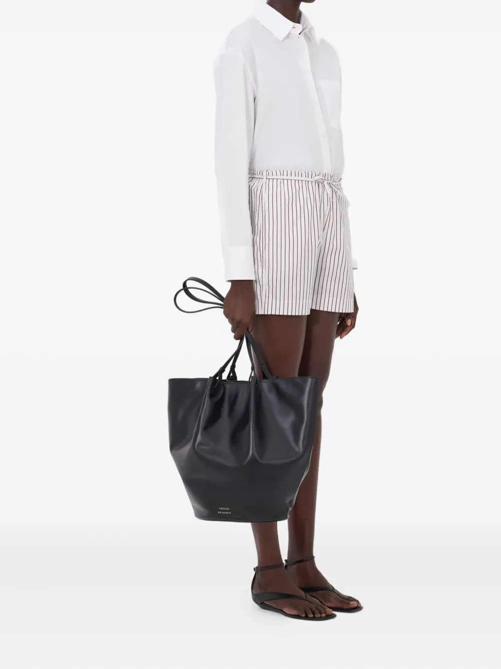  Loulou De Saison Lory Striped Drawstring Shorts - White 