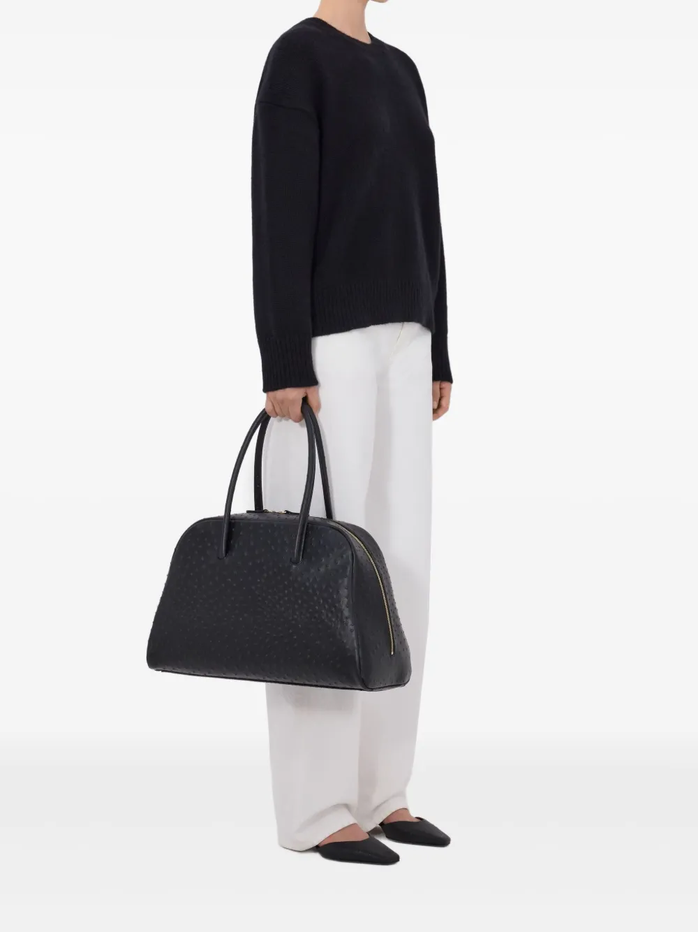 LouLou de Saison Pia trui met ronde hals Zwart