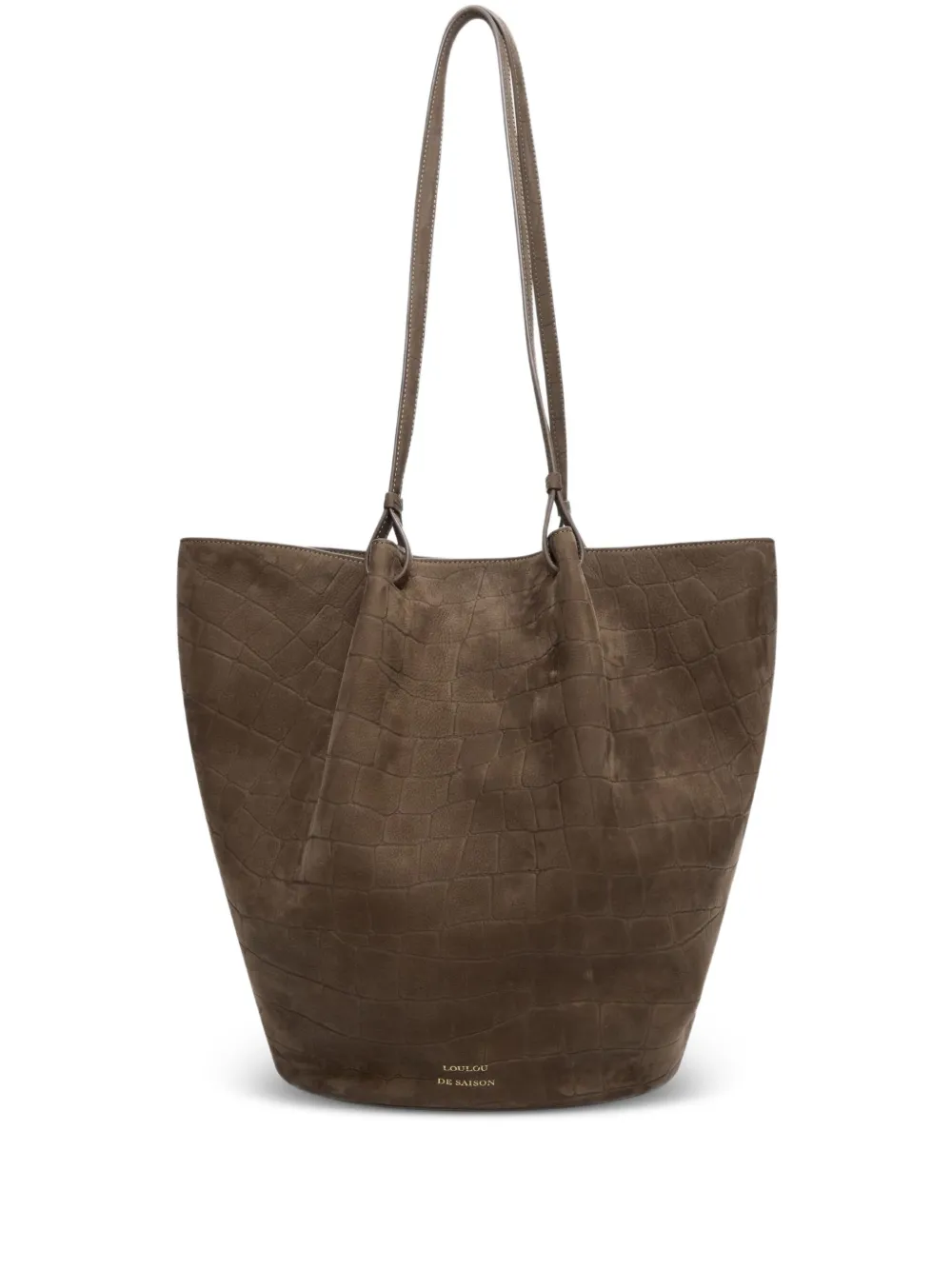 LouLou de Saison Borsa tote Rudy con effetto coccodrillo - Marrone
