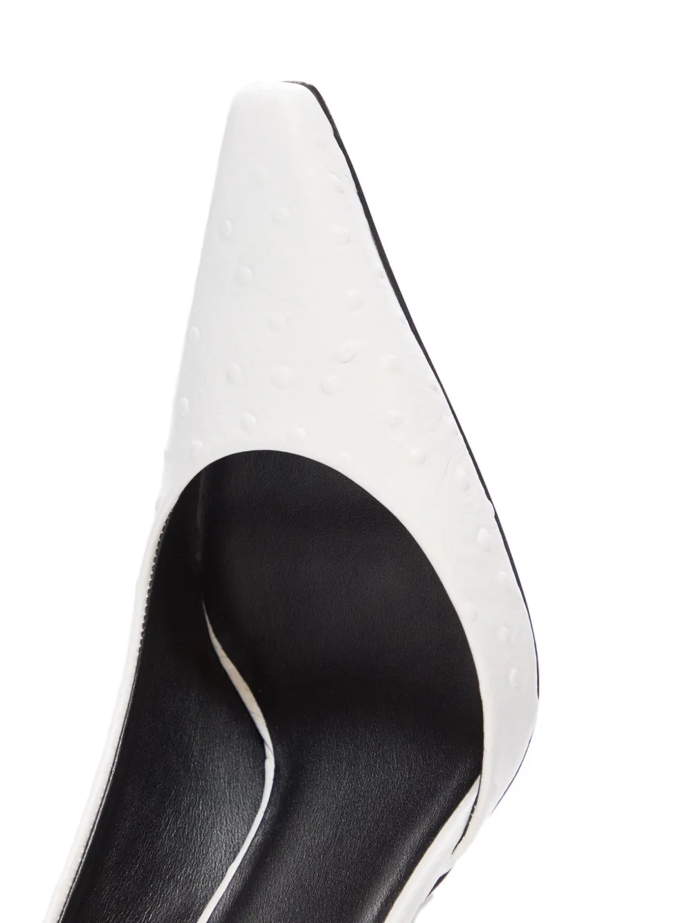 LouLou de Saison Scala pumps met struisvogeleffect Wit