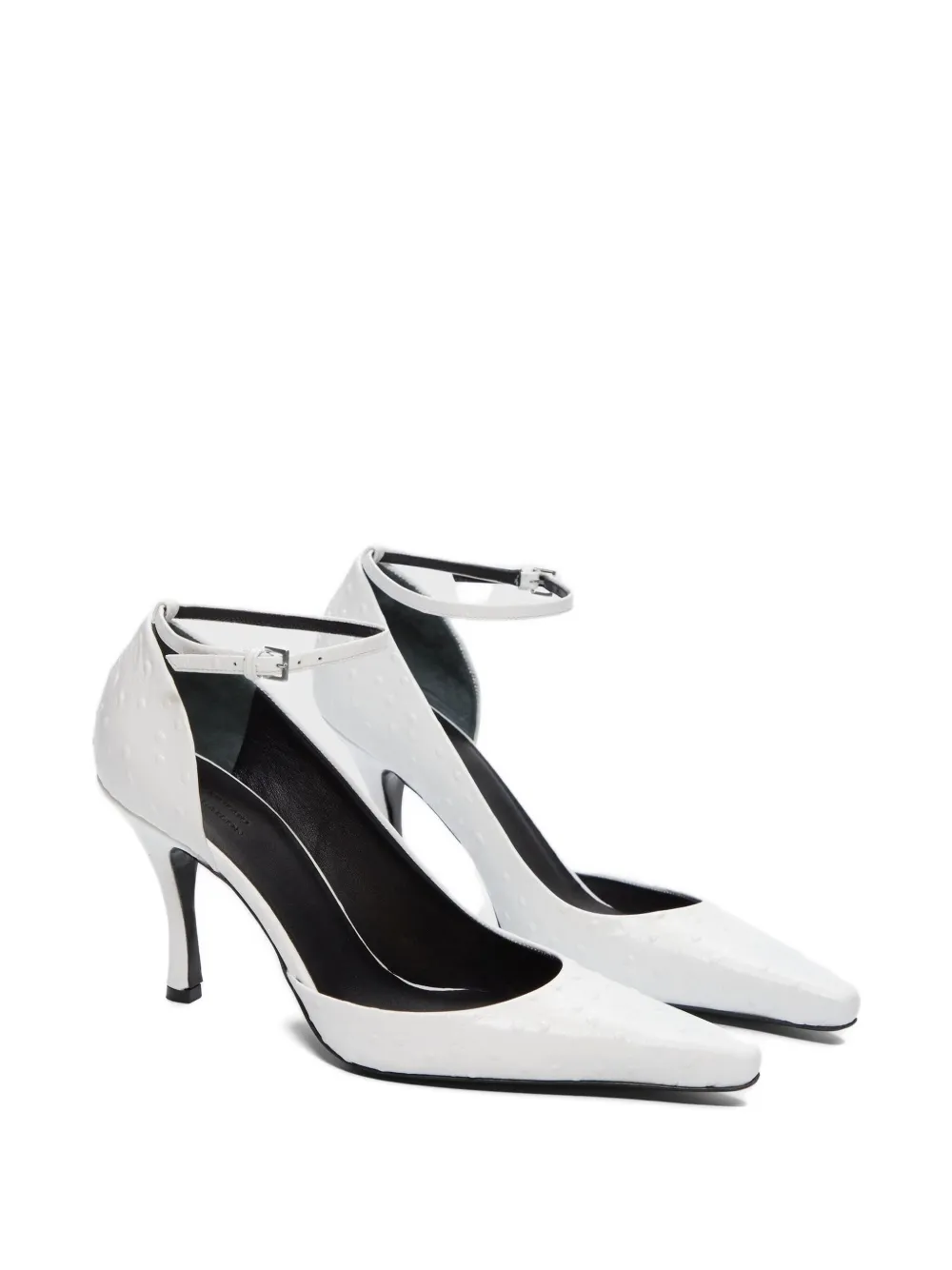 LouLou de Saison Scala pumps met struisvogeleffect Wit