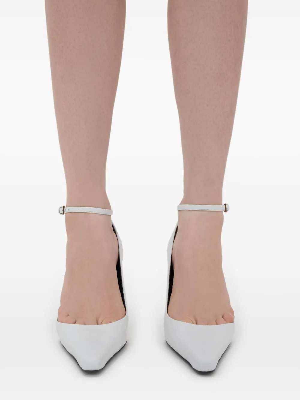 LouLou de Saison Scala pumps met struisvogeleffect Wit