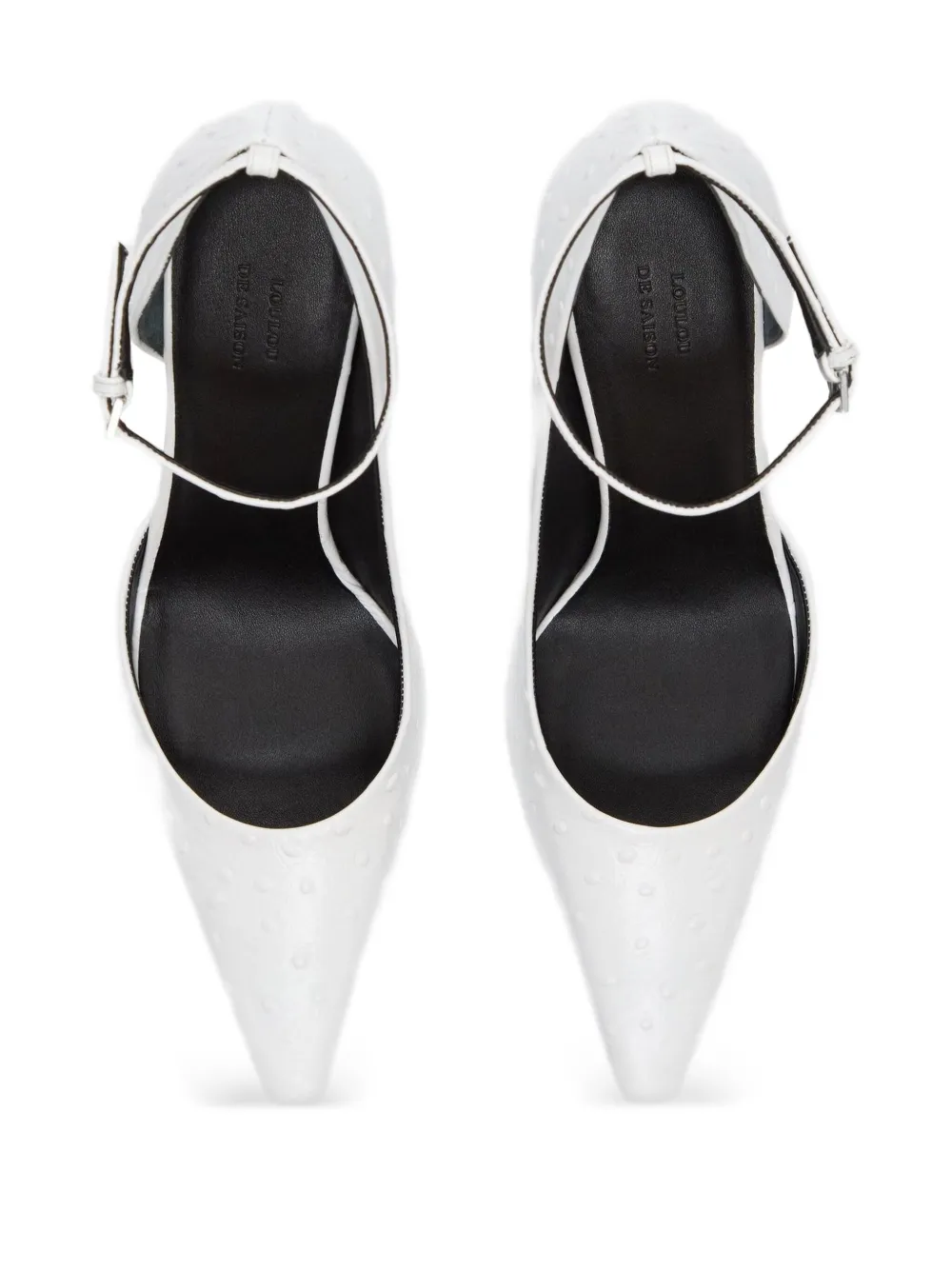 LouLou de Saison Scala pumps met struisvogeleffect Wit