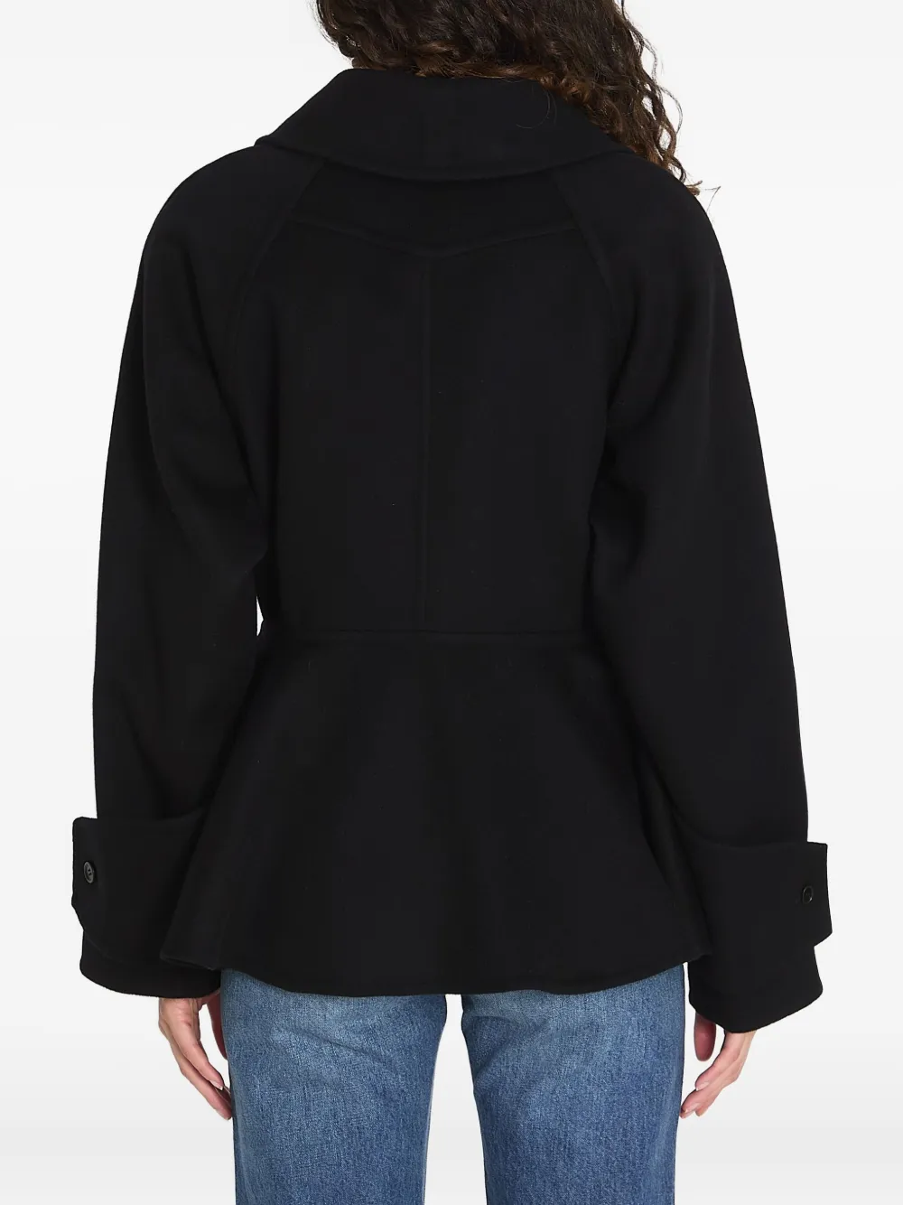 Chloé Chloe Women Short Coat With Ruffles In Black