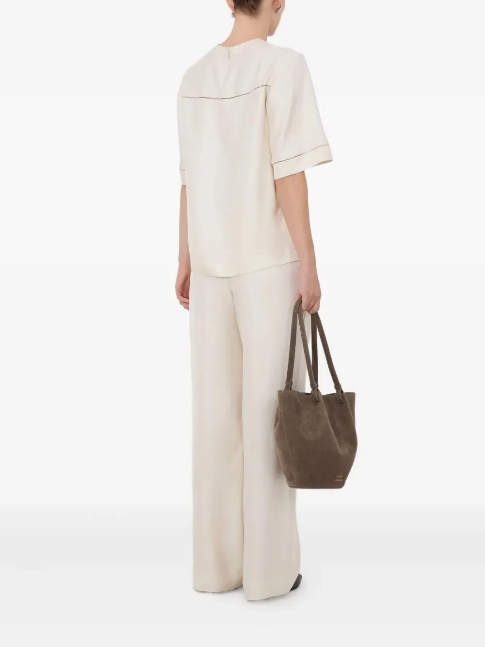 LouLou de Saison Havana top met stiksel van kant Wit
