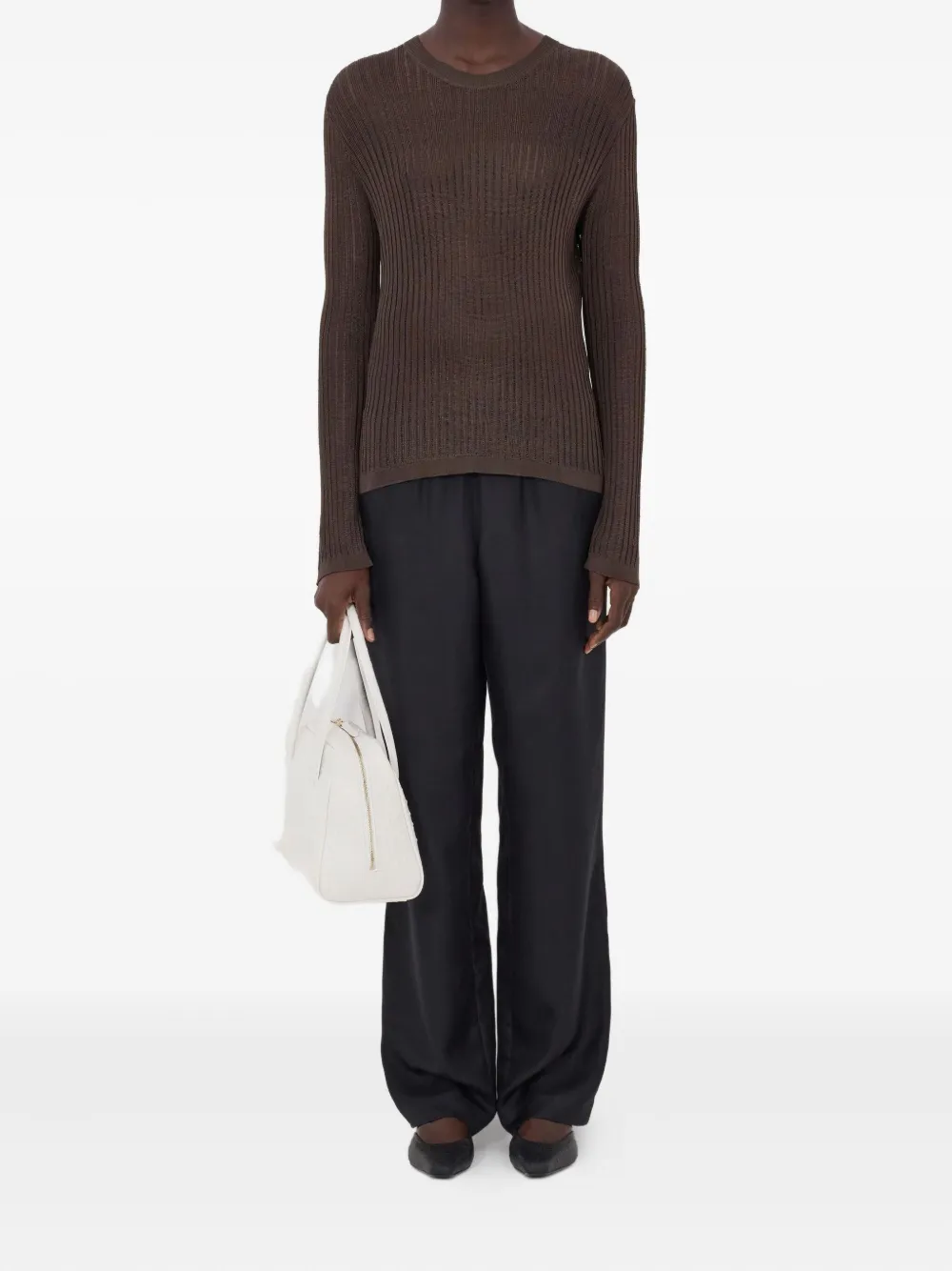 Hedora Ribbed Semi-Sheer Jumper