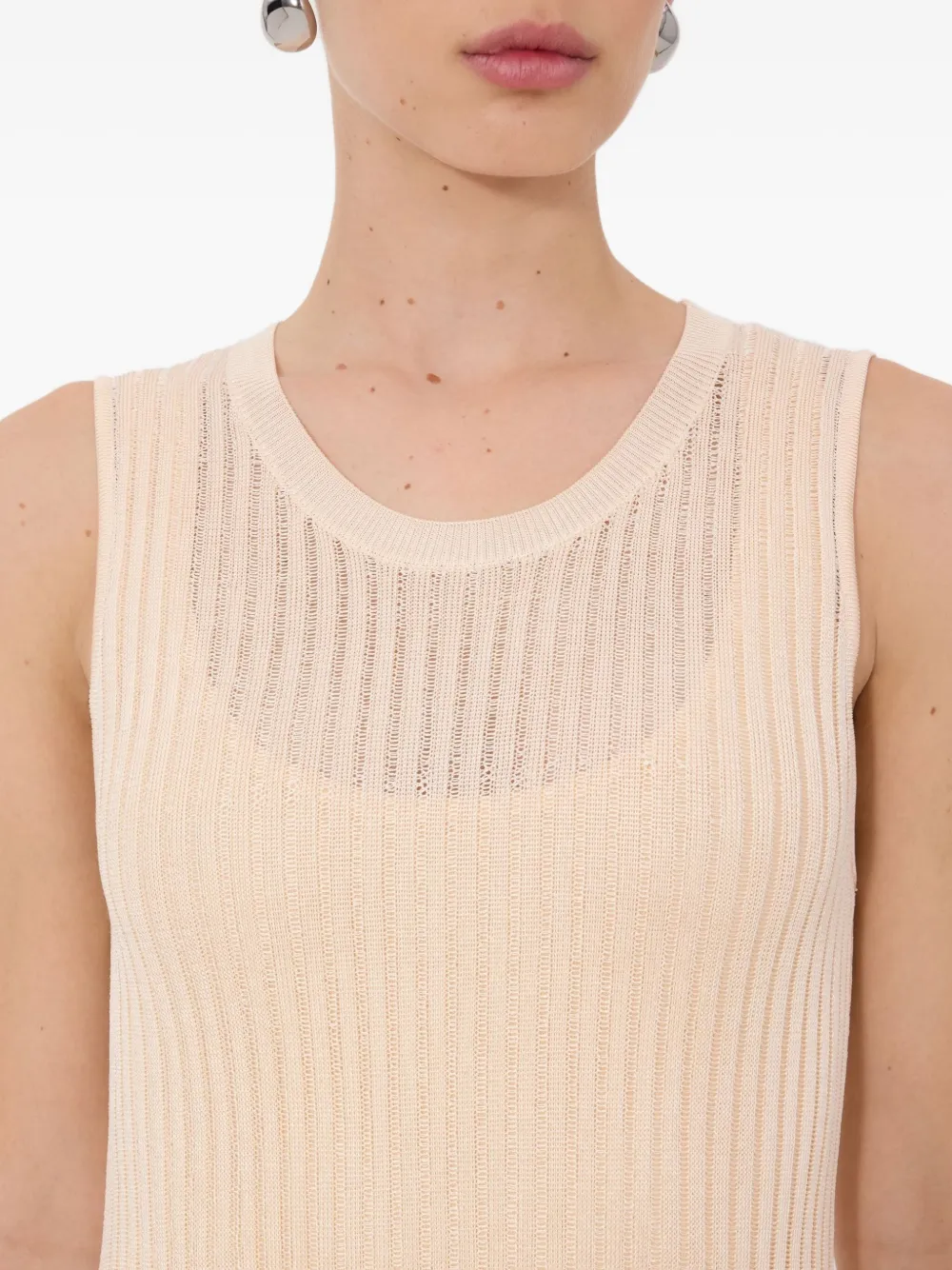Icaria Semi-Sheer Ribbed Knitted Maxi Dress