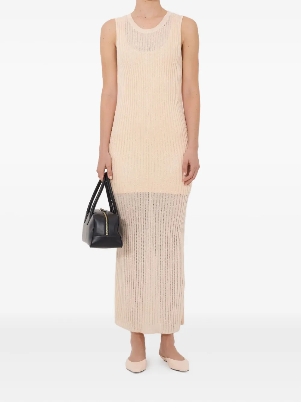 Icaria Semi-Sheer Ribbed Knitted Maxi Dress