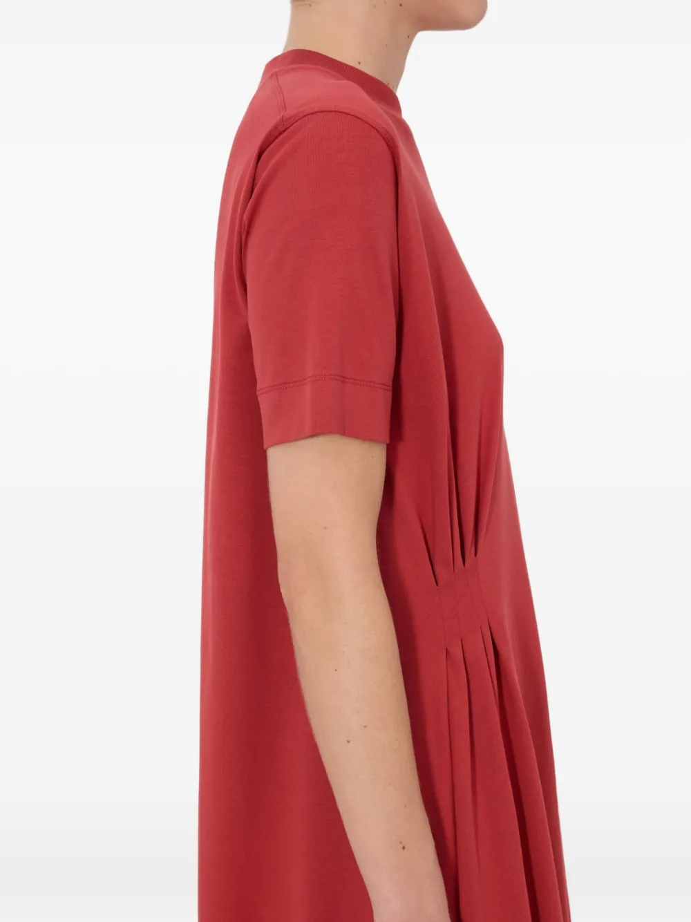 Loulou De Saison Igari Ssymmetric Pleated Dress In Red