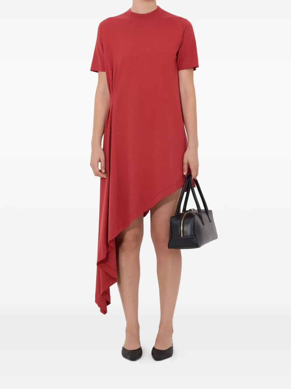 LouLou de Saison Igari asymmetrische jurk met plooien - Rood