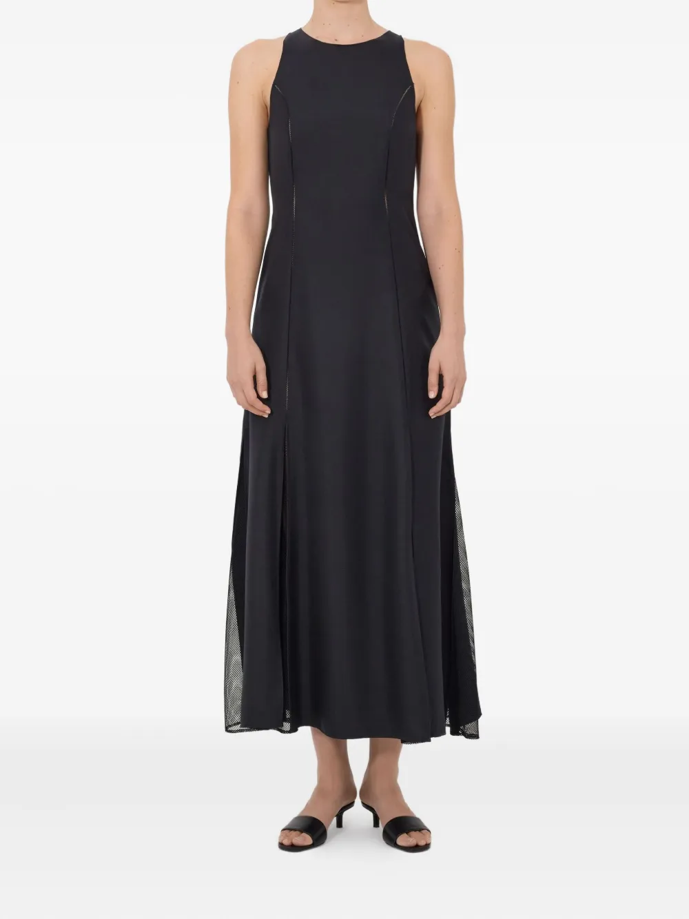 LouLou de Saison Iraka midi-jurk met kanten stiksels - Zwart