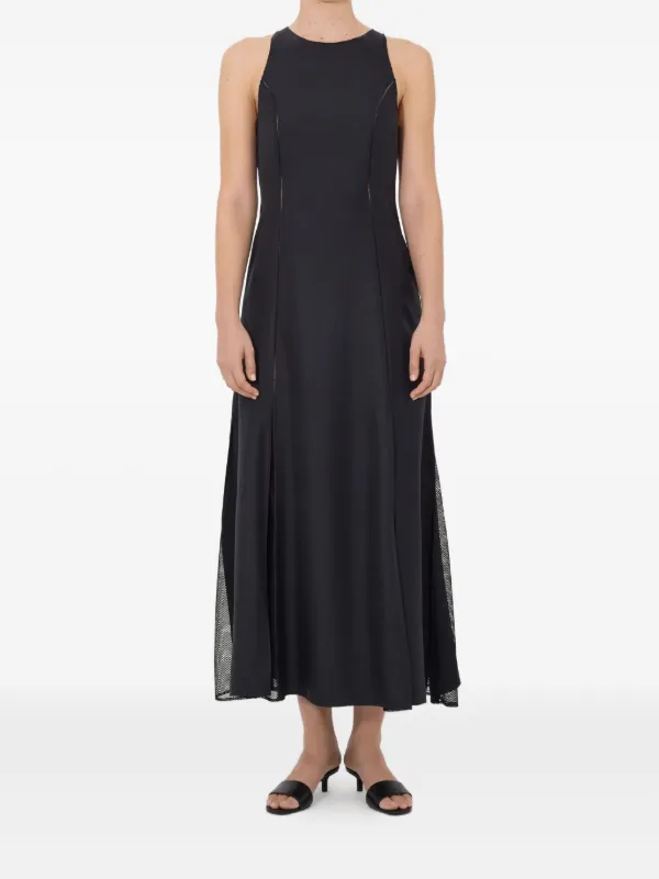 LouLou De Saison Iraka lace-stitching Midi Dress | Black | FARFETCH GE