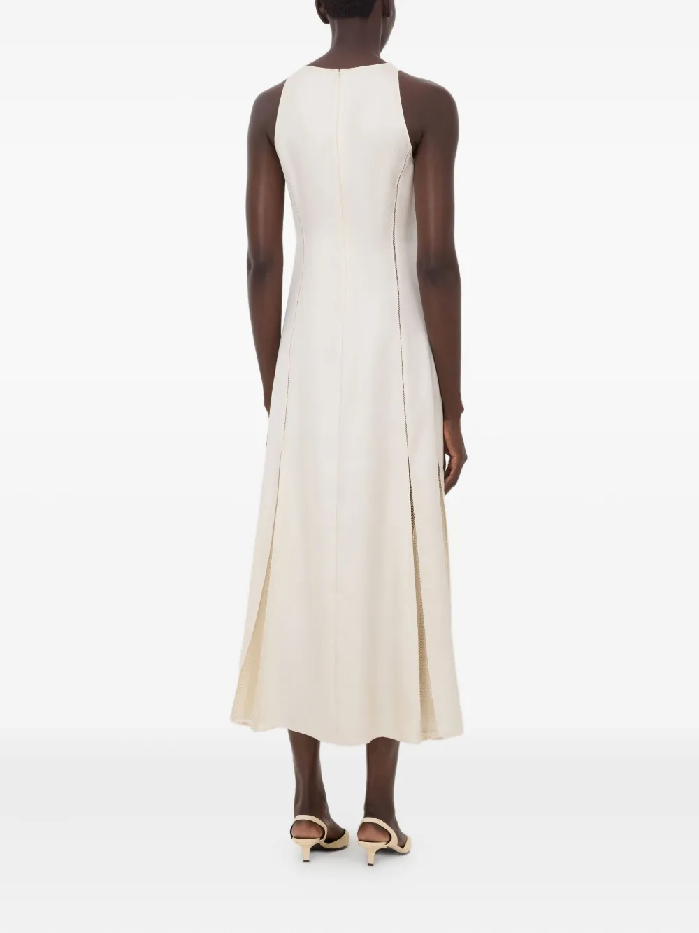 LouLou de Saison Iraka midi-jurk met kanten stiksels Beige