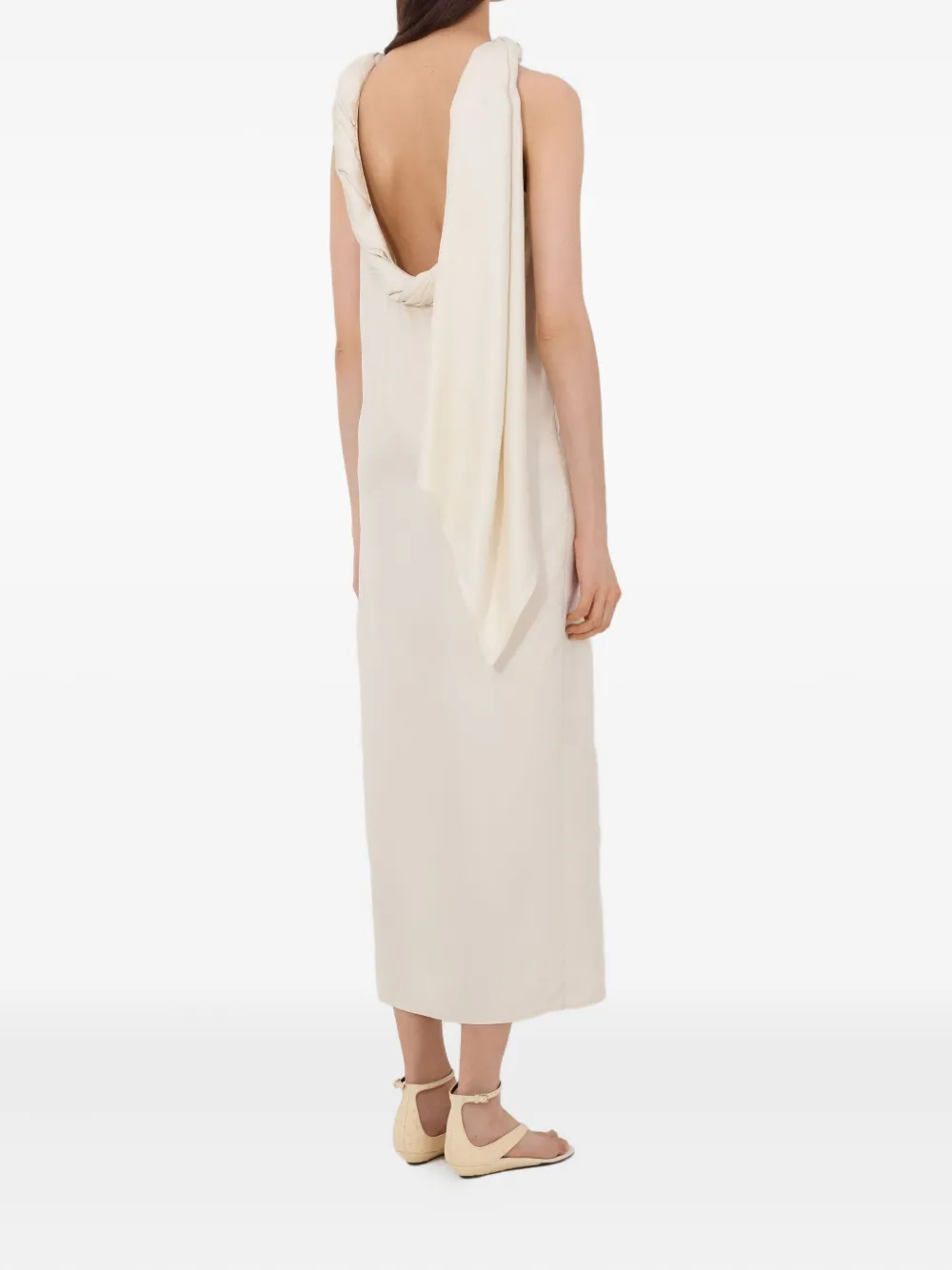 LouLou de Saison Midi-jurk met kraag en sjaal Beige