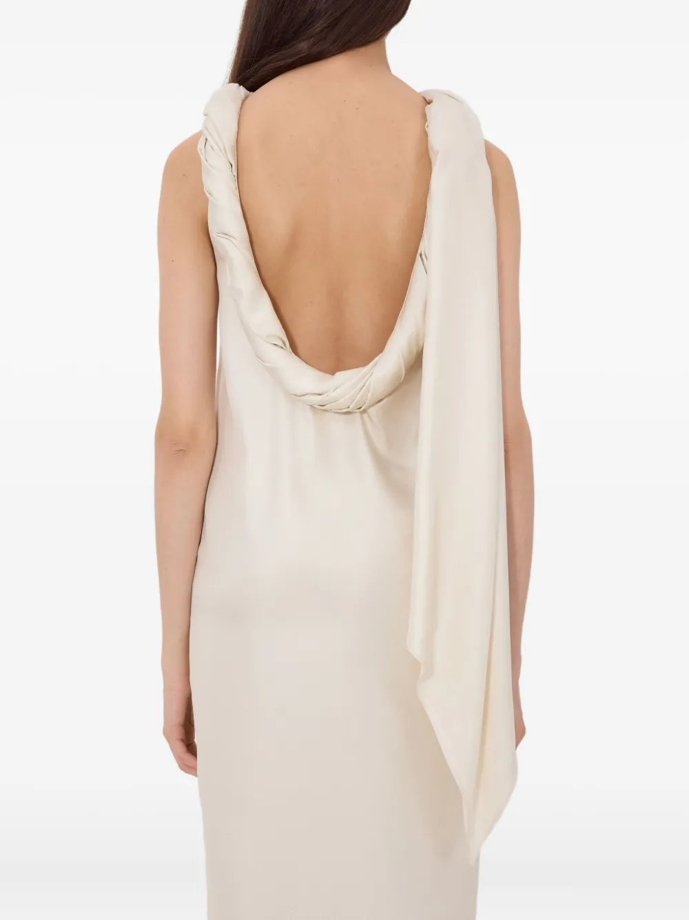 LouLou de Saison Midi-jurk met kraag en sjaal Beige