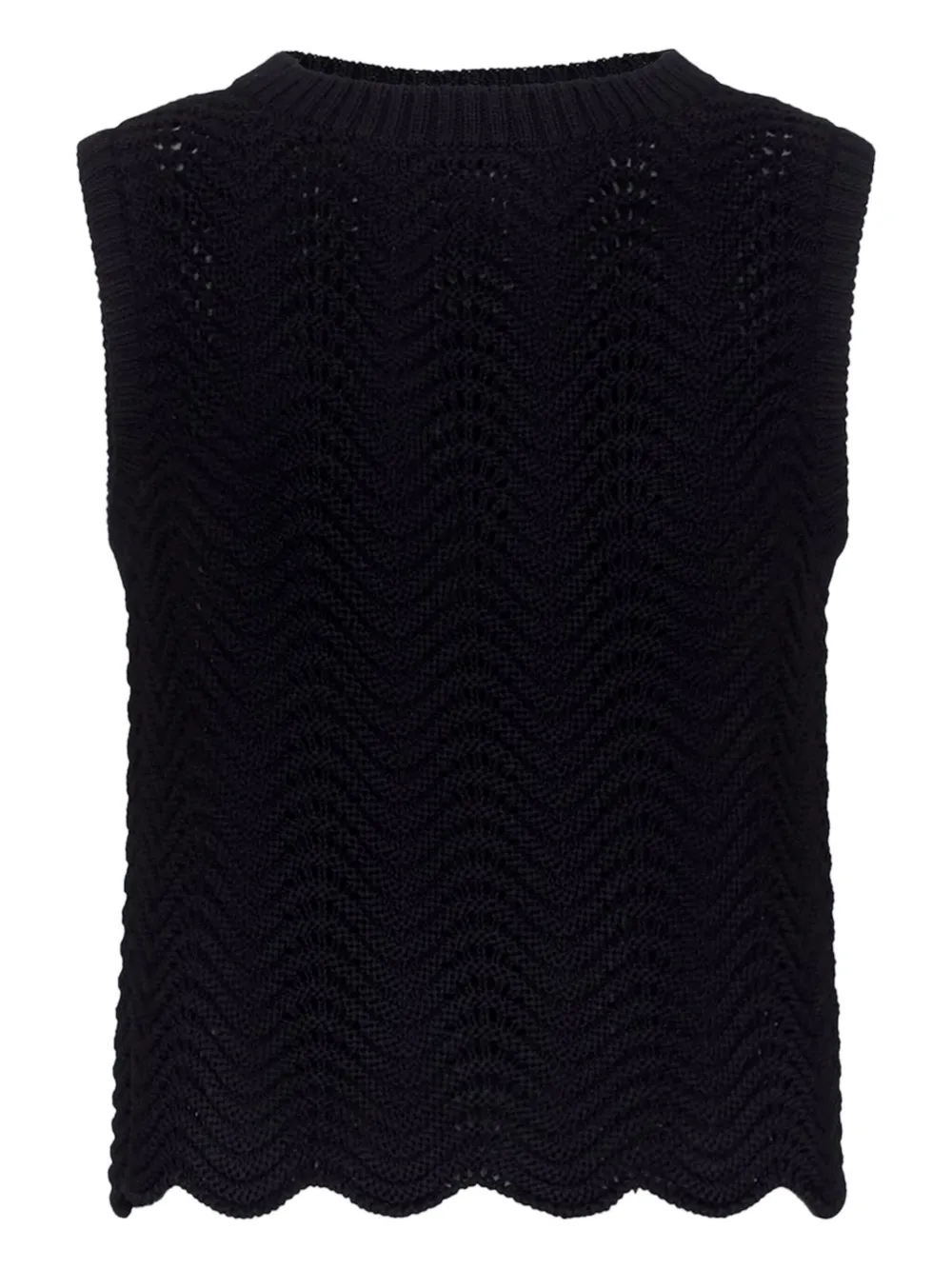 LouLou de Saison Canotta Vittoria all'uncinetto - Nero