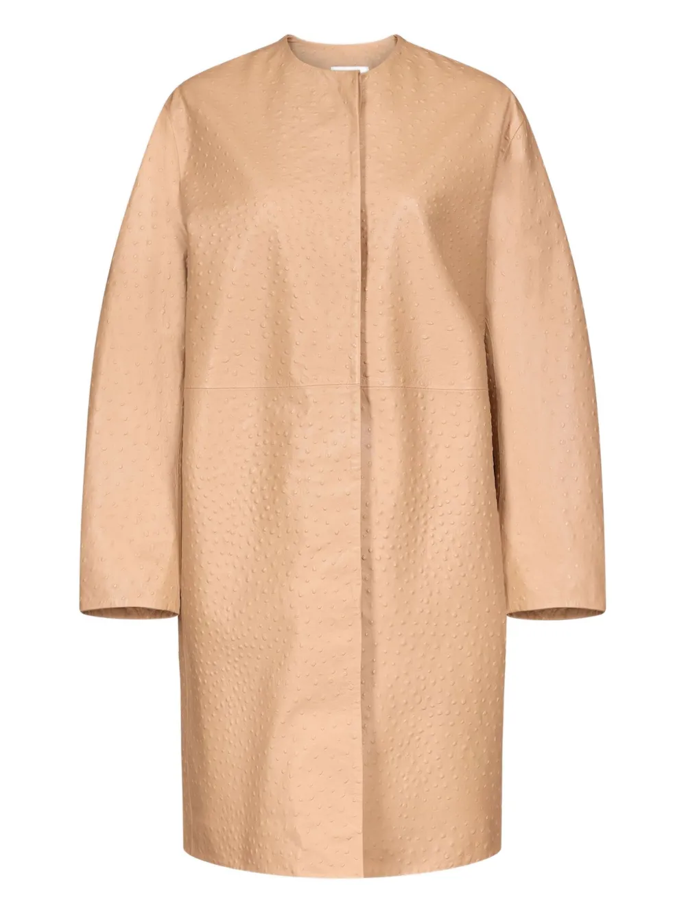 Loulou De Saison Yari Leather Coat In Neutral