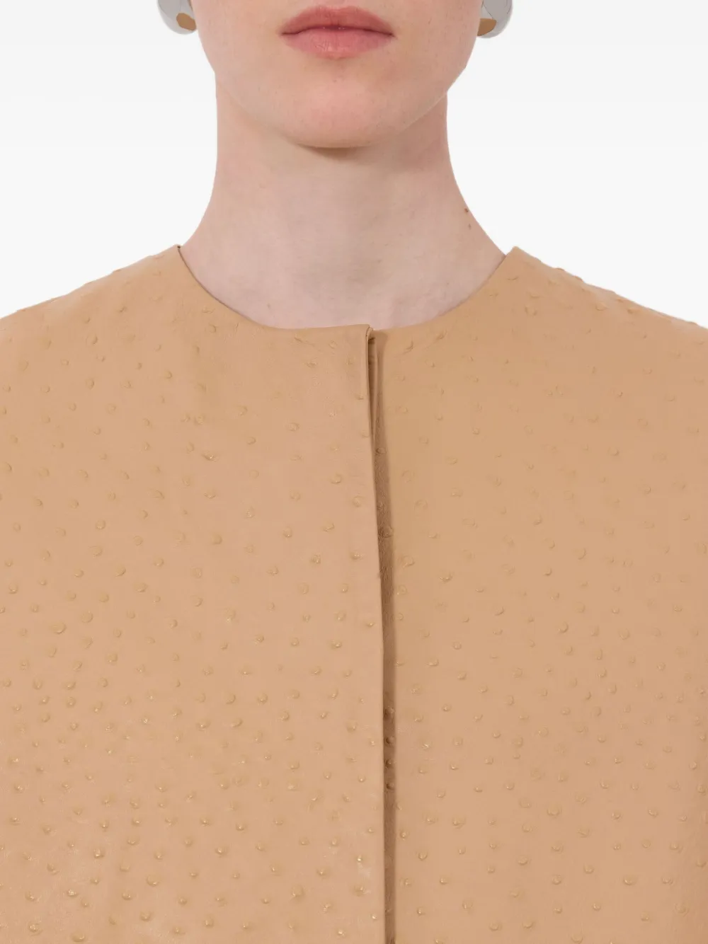 Loulou De Saison Yari Leather Coat In Neutral