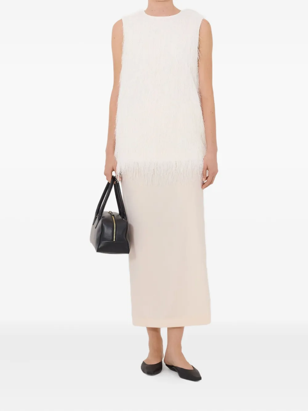 LouLou de Saison Yasmin blouse met franje - Wit