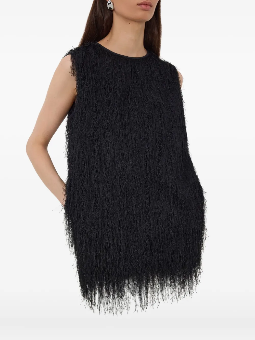 LouLou de Saison Canotta Yasmin con frange - Nero