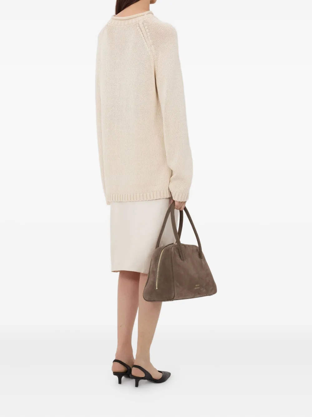 LouLou de Saison Geribbelde trui met raglanmouwen Beige