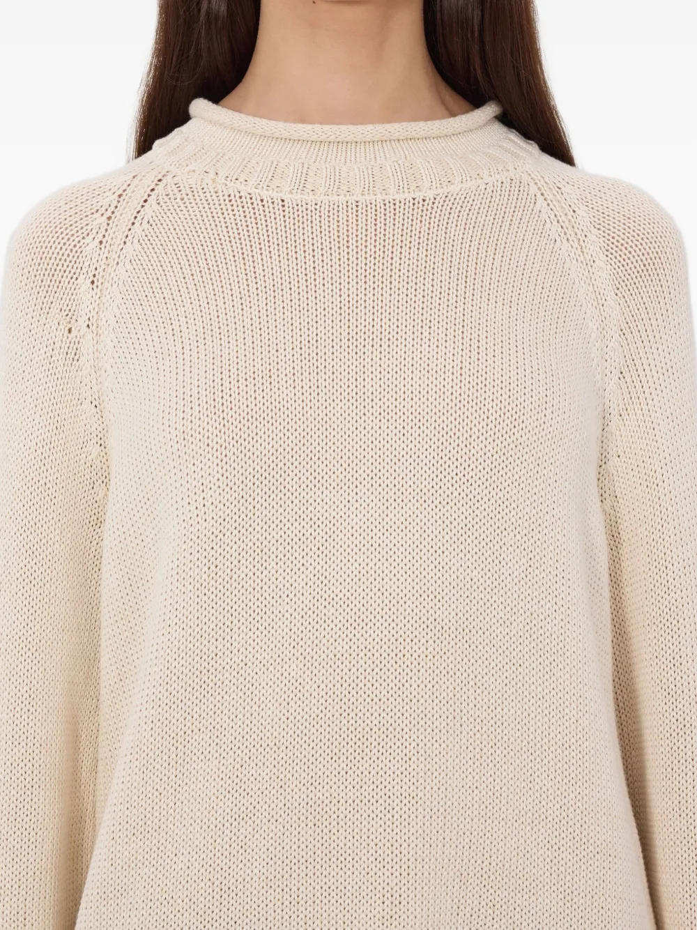 LouLou de Saison Geribbelde trui met raglanmouwen Beige