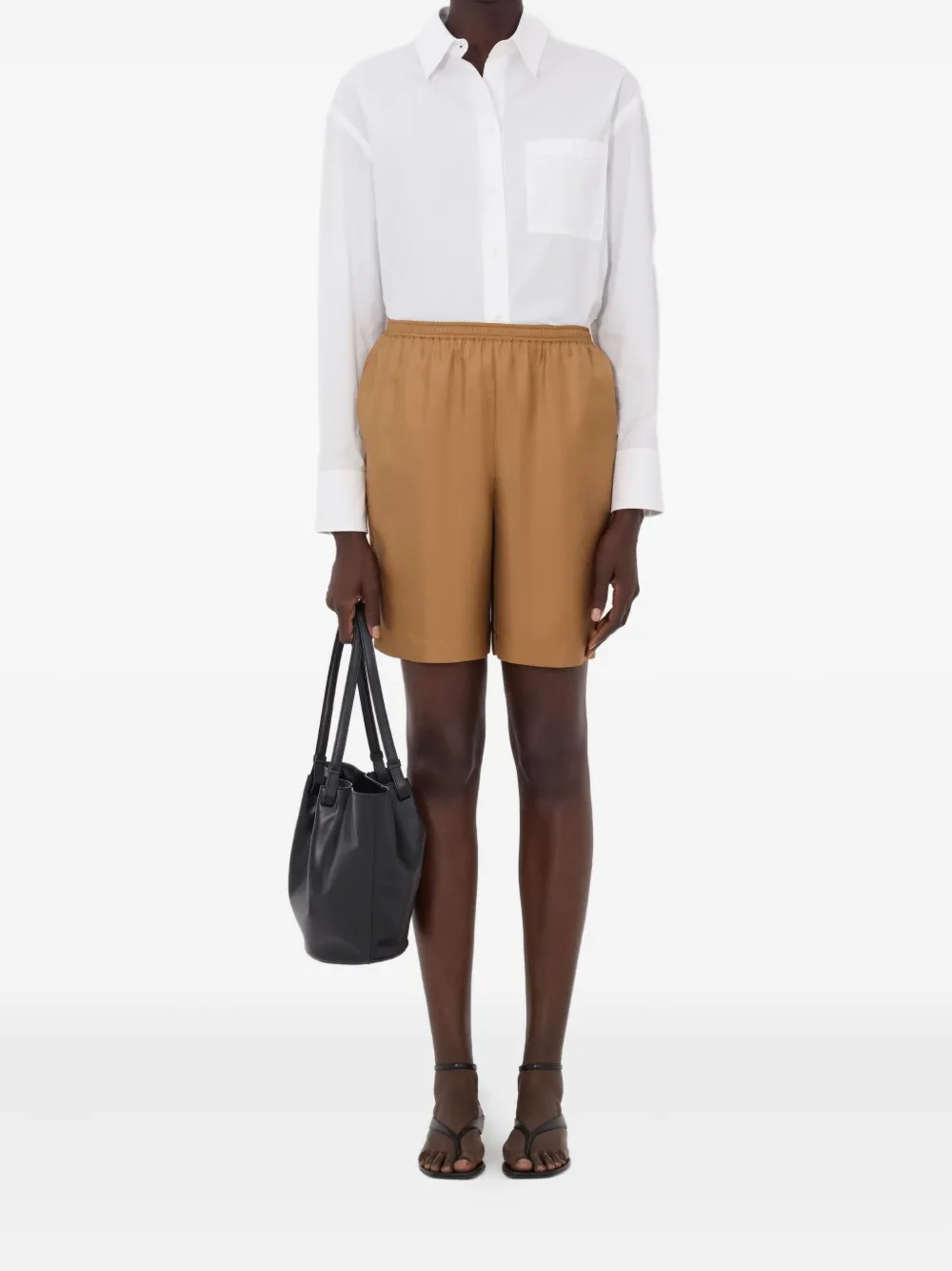  Loulou De Saison Zinia Elasticated-waist Shorts - Brown 